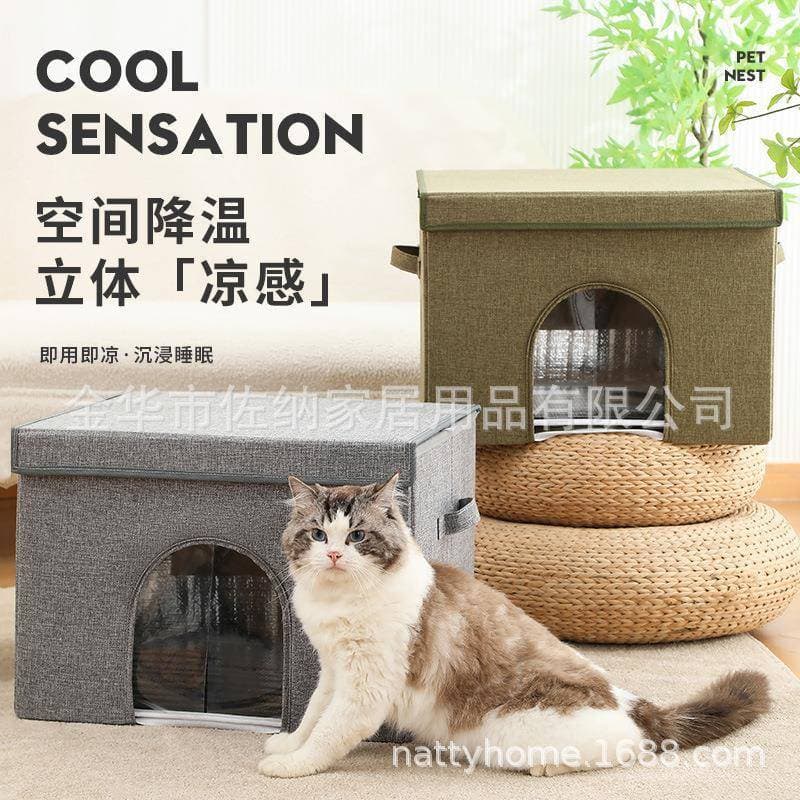 Fonte fabricante verão gato ar condicionado casa portátil gato resfriamento ferramenta útil caseiro Pet Igloo dobrável m