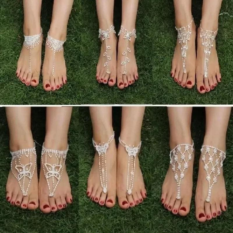 Nova Moda Tornozeleira de Corrente com Flor Margarida, Pulseira para os Dedos dos Pés, Joia de Praia Boêmia Feminina