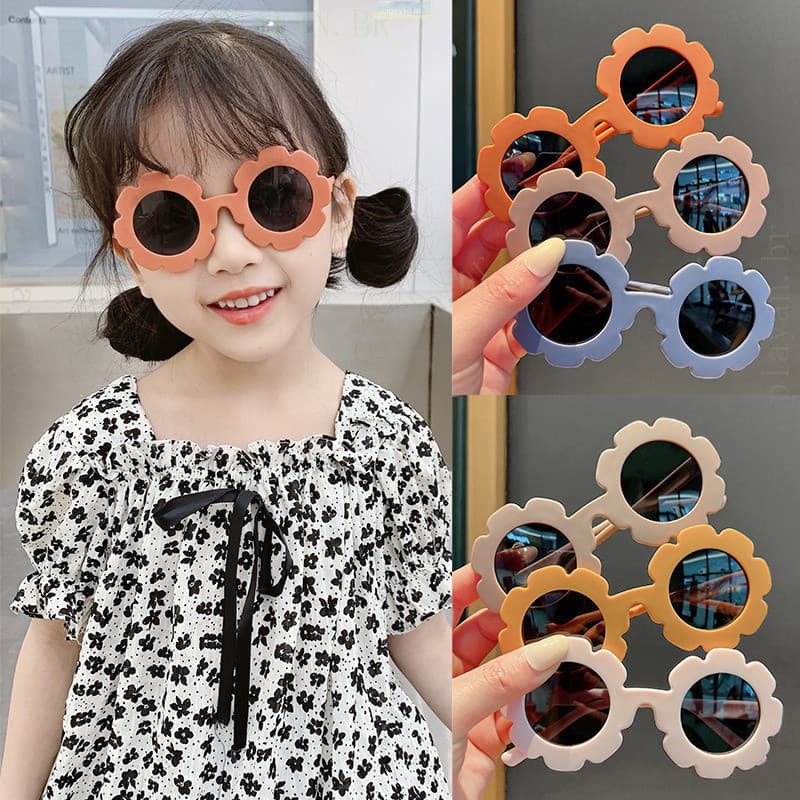 Óculos De Sol Para Crianças À Prova Proteção UV Fofos Decorativos Bebês