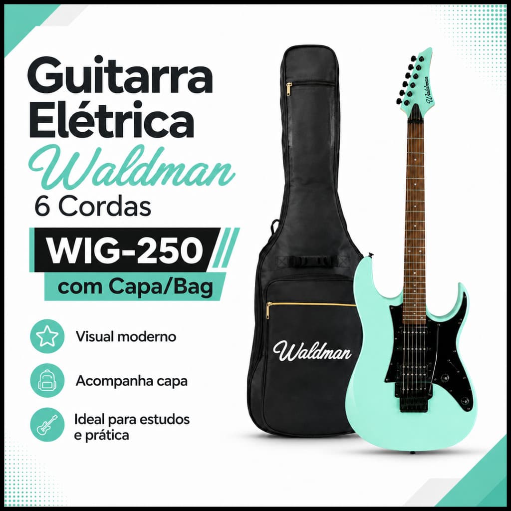 Guitarra Eletrica Waldman 6 Cordas Wig-250 Com Capa Com Capa/bag