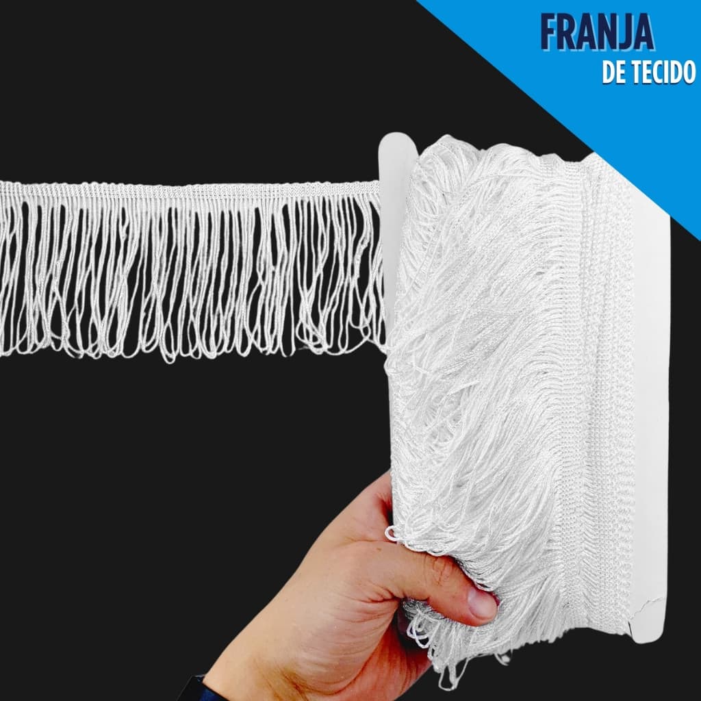 Franja de Tecido Decorativa 10 Metros x 10cm para Artesanato, Fantasias, Roupas e Enfeites - SH