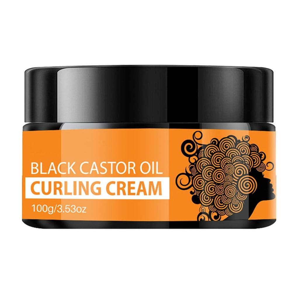 Creme Definidor de Cachos com Óleo de Rícino Preto, Creme Anti-Frizz para Cabelos Ondulados e Cacheados, Máscara Capilar