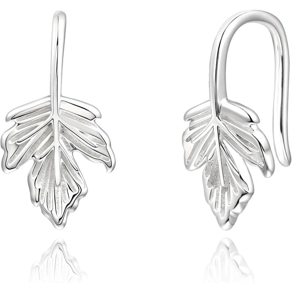 Brincos Pendentes em Forma de Folha Prateada para Mulheres - Brincos Delicados e Minimalistas Hipoalergênicos