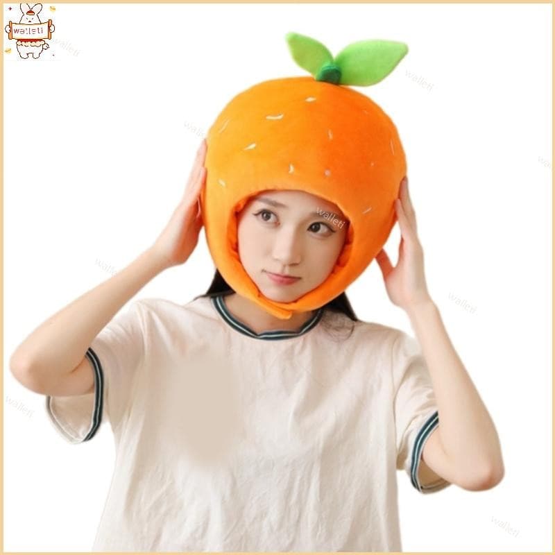 Engraçado Tangerina Chapelaria Pelúcia Chapéu Dos Desenhos Animados Frutas Foto Adereços