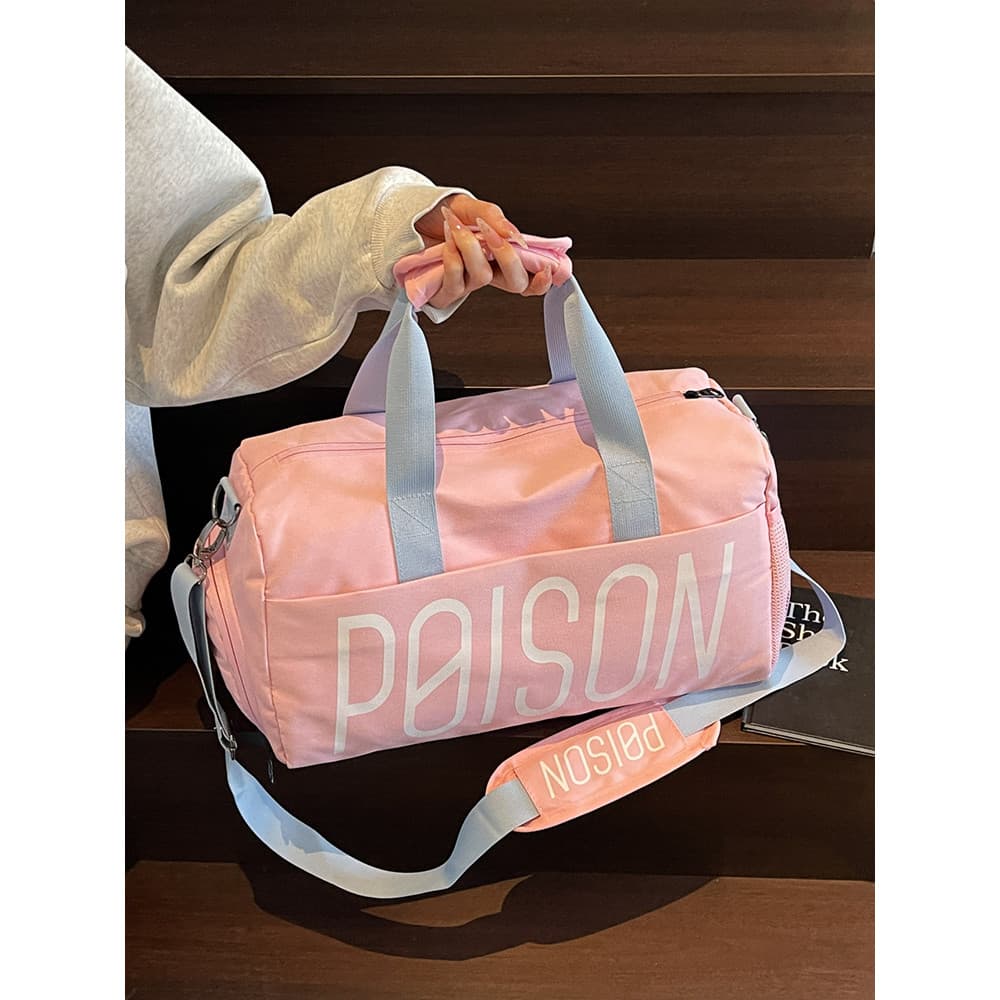 Bolsa de viagem leve de curta distância, grande capacidade, esportes, academia, feminina, separação seca e molhada, bols