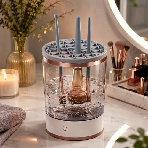 Limpador Eletrico Facial Pincel Maquiagem Rapido Pratico Higienizador