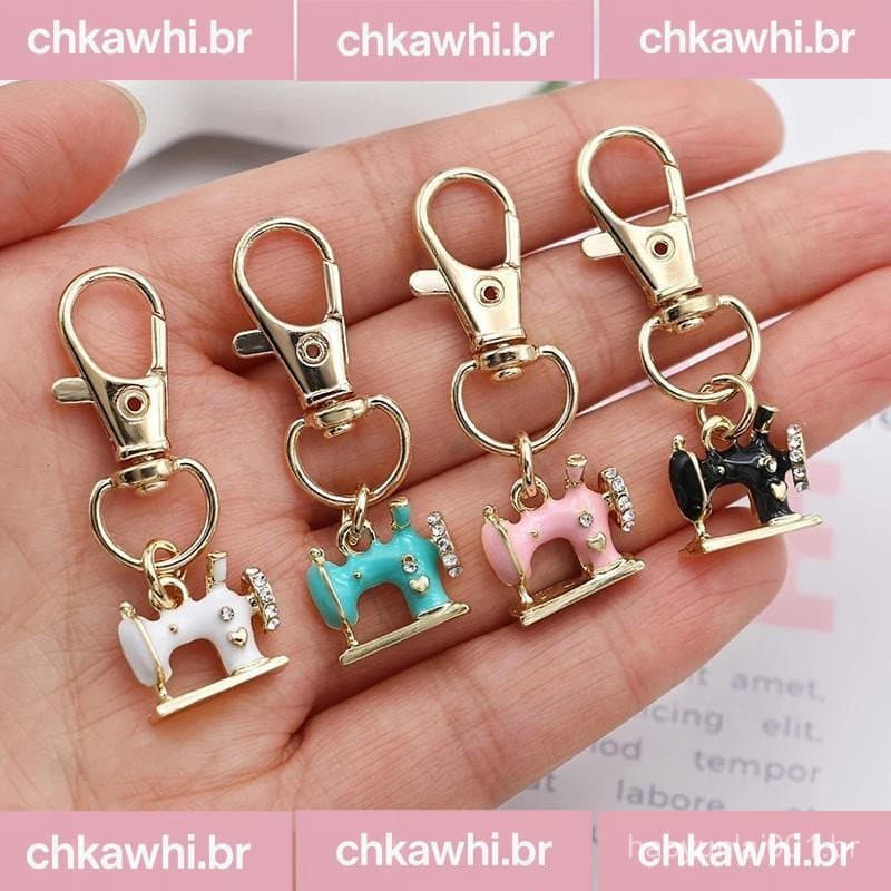 4Pcs Mini Chaveiro de Máquina de Costura - Chaveiro de Metal Nostalgia 9PWE