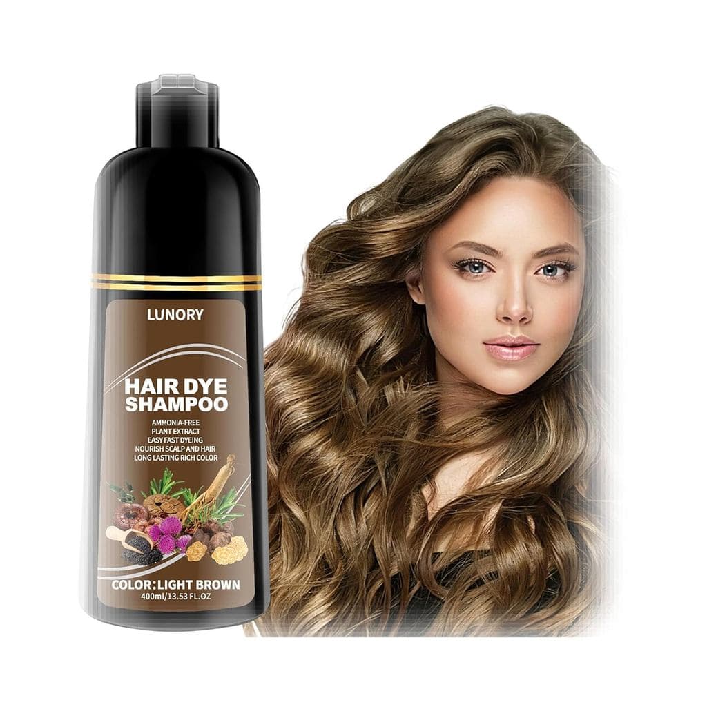 Shampoo Tonalizante Castanho Claro para Cobertura de 100% dos Cabelos Brancos - Shampoo Colorante 3 em 1 com Óleo de Arg