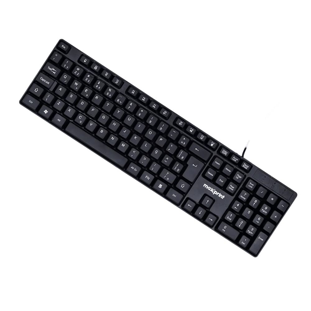 Teclado Com Fio USB Office Easy Cor Preto ABNT2 Maxprint