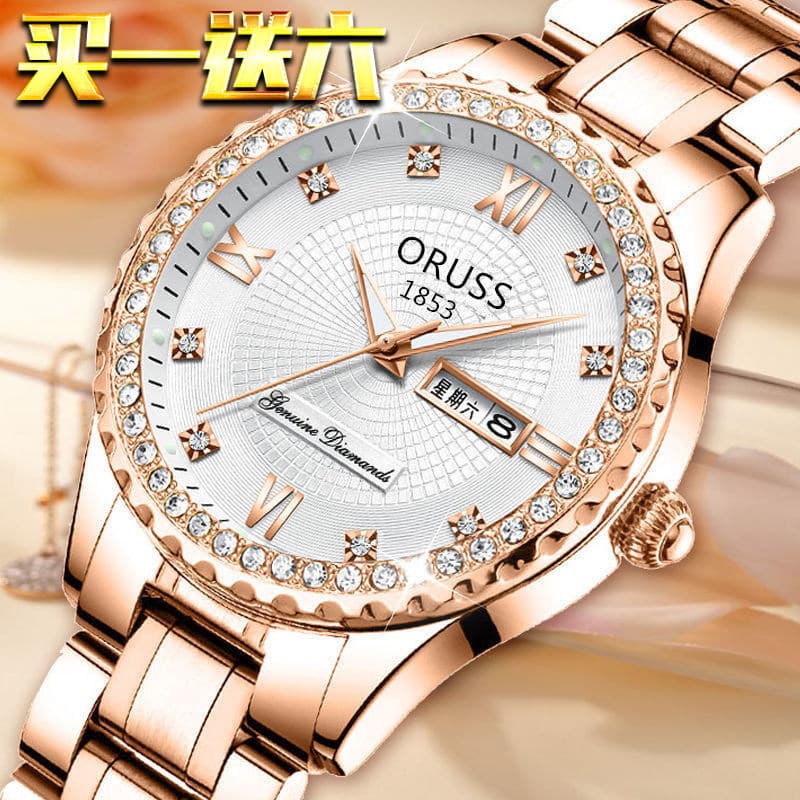 Relógio Importado Feminino Relógio Feminino Dourado/Rosé Relógio feminino moda estilo rosa ouro