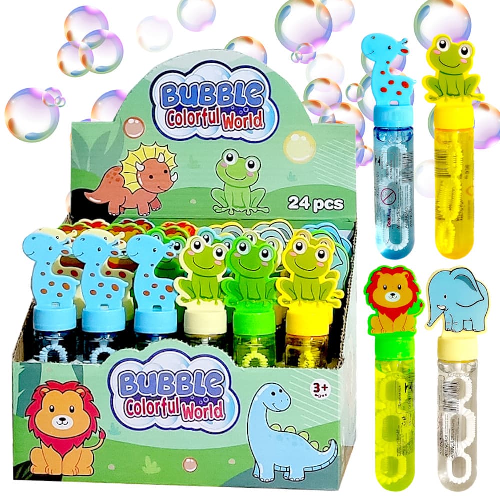 Caixa 24 Bolha de Sabão Safari Festa Aniversário Lembrancinha Infantil