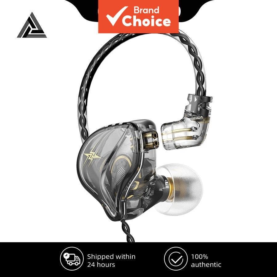 QKZ ZXT1 Fones Intra-Auriculares Dinâmicos HIFI Bass, Fones de Ouvido Esportivos com Cancelamento de Ruído