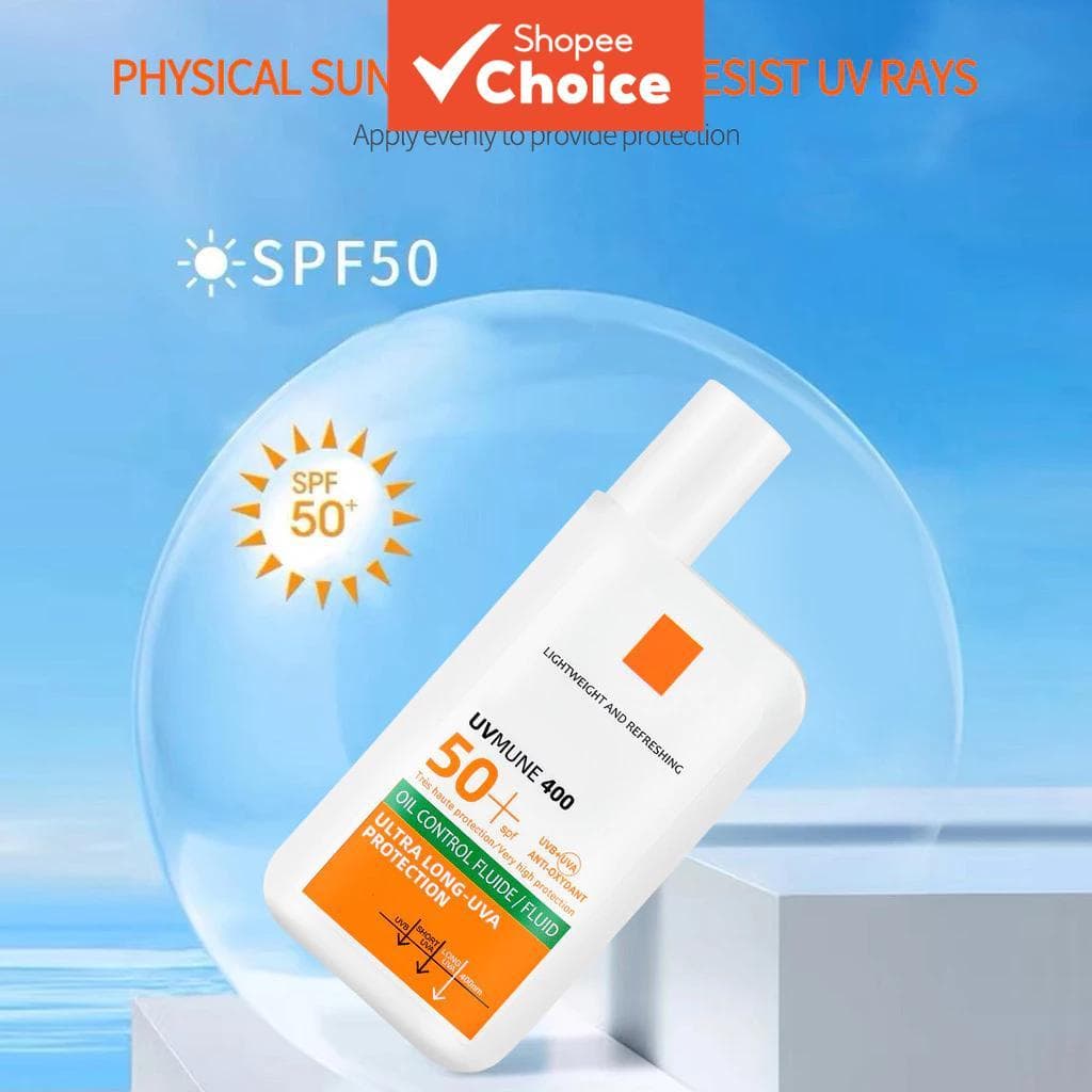Creme protetor solar FPS 50+ bloqueador solar facial de longa duração proteção UV hidratante refrescante, produtos de
