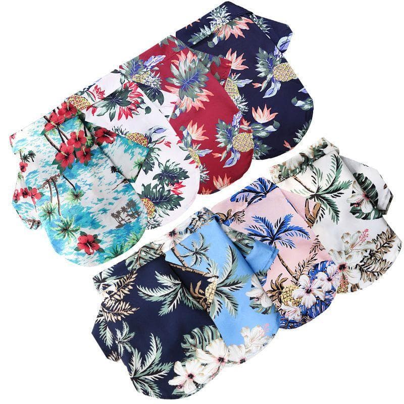 Pequeno médio grande cão abacaxi camisa estilo havaiano Teddy Bichon Golden Retriever Pet cão gato primavera verão roupa