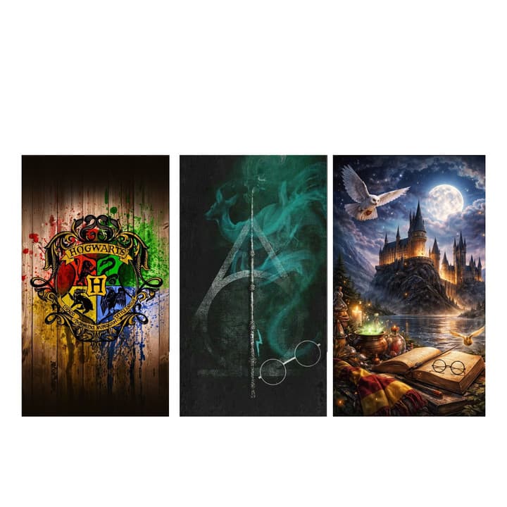 Kit quadro decorativo Harry Potter 60x40 Parede Decoração Não Fura