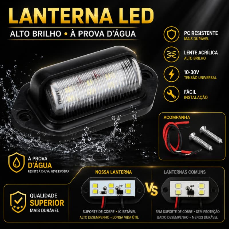 Luz Da Placa De Licença 6 LEDs 12V 24V 2 Pçs Lanterna Traseira Luz Lateral Adequado Para Todos Os Tipos De Veículos