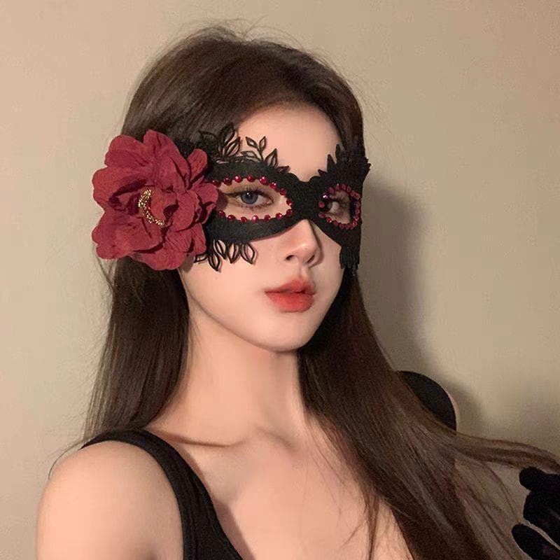 Masquerade cosplay vestir-se adereços festa meia máscara facial feminina venda máscara de renda festa de Halloween