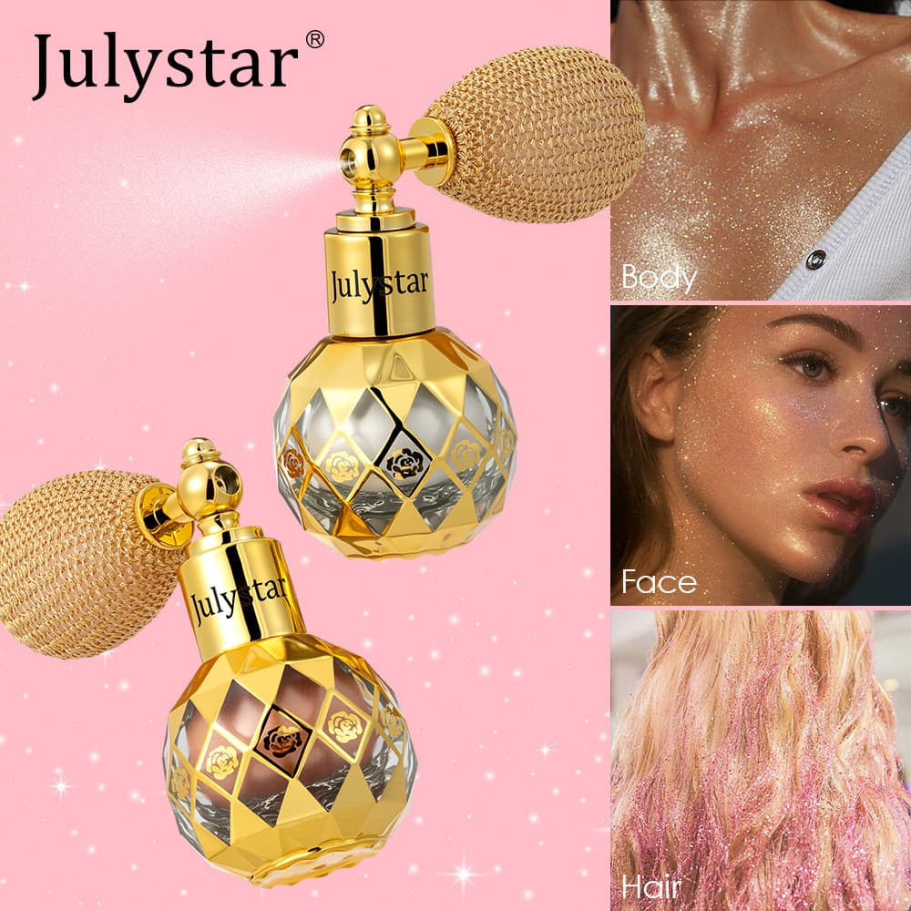 [XT] Spray Iluminador Glitter Sutil Bolsa de Ar Rosto Corpo Brilho Maquiagem Festa