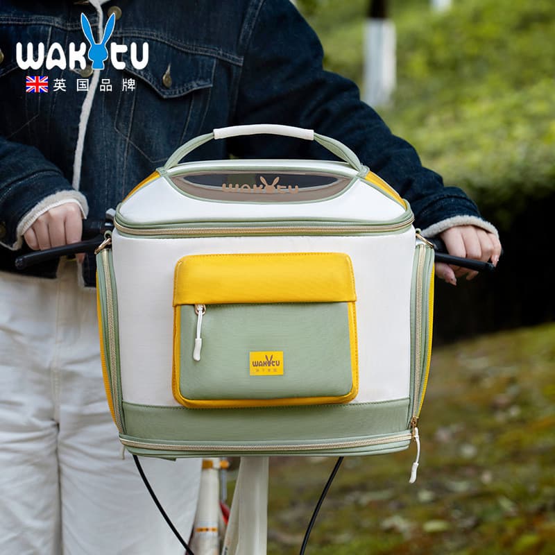 Bolsa para Bicicleta para Animais de Estimação, Bolsa Casual e Respirável para Gatos, Bolsa Portátil de Ombro Único para