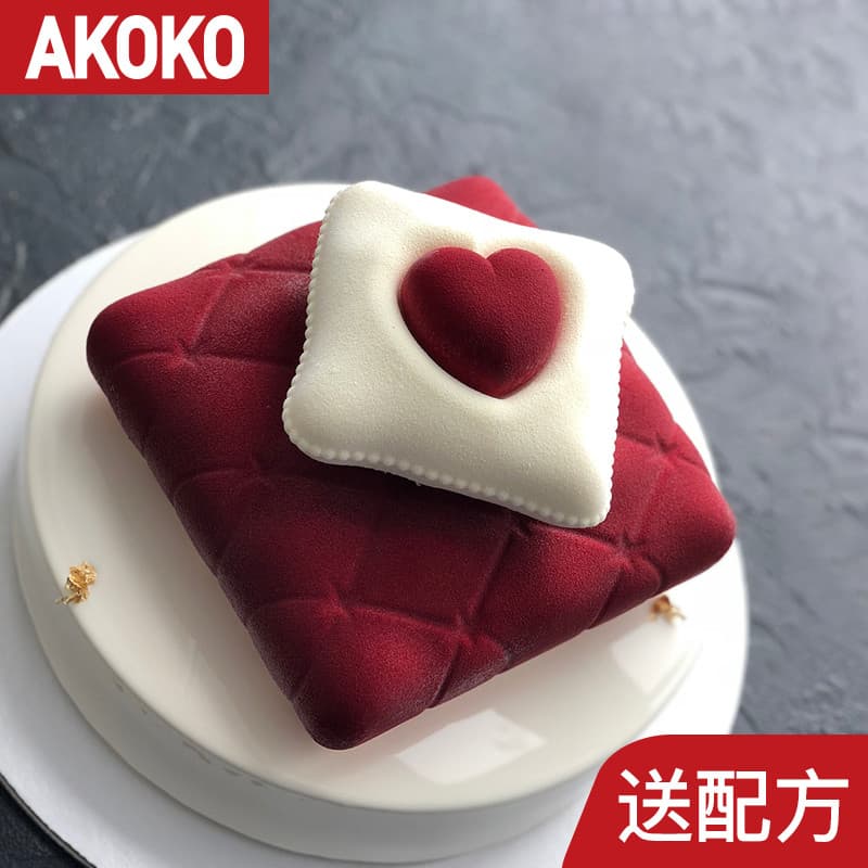 AKOKO15 molde de Silicone em forma de coração amor dia dos namorados pequeno bolo Mousse pudim molde A1014