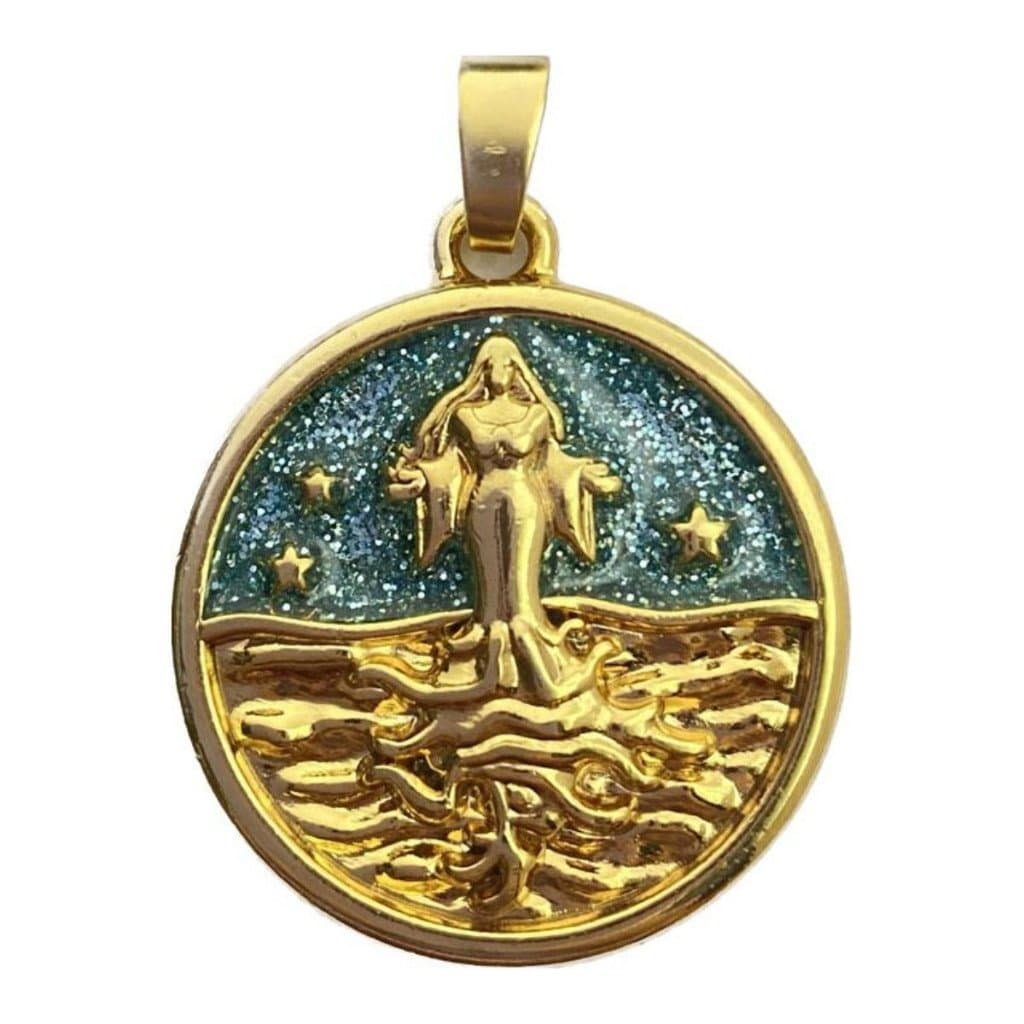 Pingente Iemanjá Orixá banhado a Ouro 18k Umbanda Candomblé