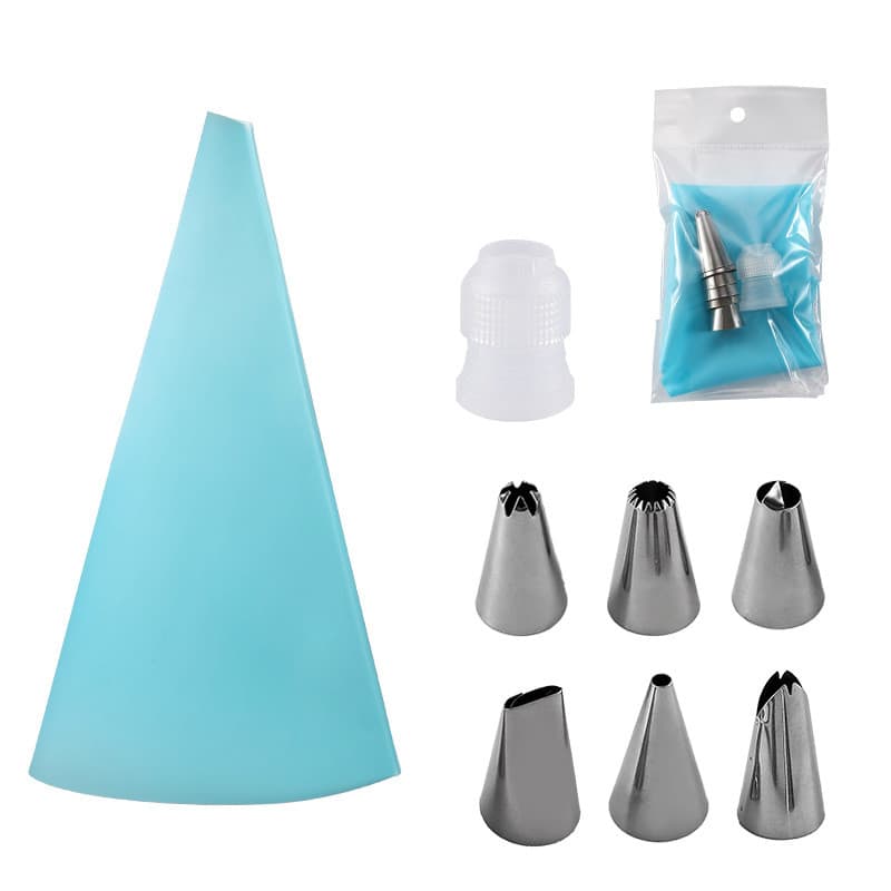 Cozimento Silicone aço inoxidável decoração bico decoração saco bolo creme bico creme saco conjunto bolo conversor ferra