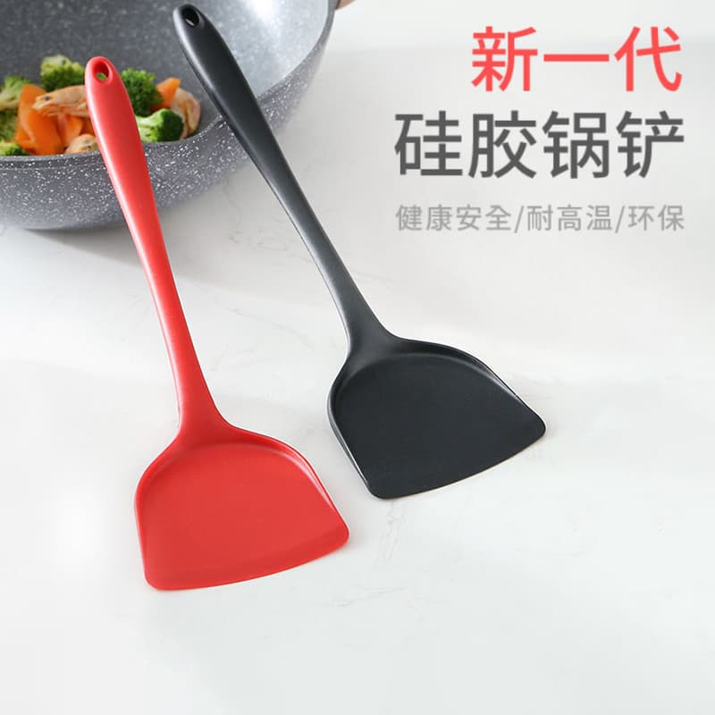 Espátula de Silicone Panela antiaderente Espátula especial não machuca a panela Colher de cozinha Cabo longo Utensílios