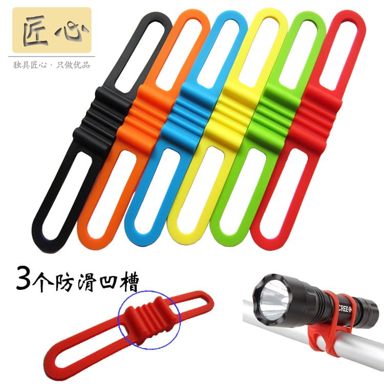 Bicicleta Mountain Bike cinta de Silicone ciclismo lanterna feixe luz lanterna e tira longa áudio Anti-deslizamento cint