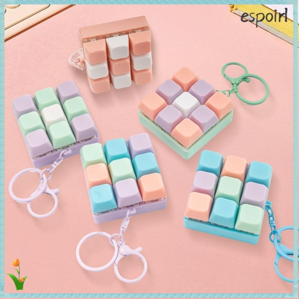 ESPOIR 9 Brinquedo Chave De Teclado , Alívio Do Estresse , Botão DIY , Jogos , Chaveiro , Anti-Descompressão De Dedo , B