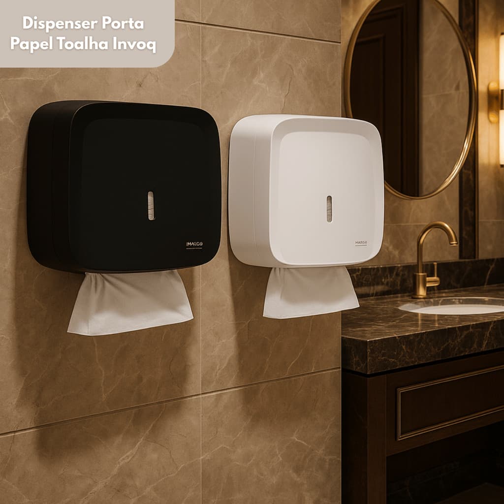 Dispenser Toalheiro Porta Papel Toalha Interfolha Invoq Premisse – Resistente e Fácil Abastecimento