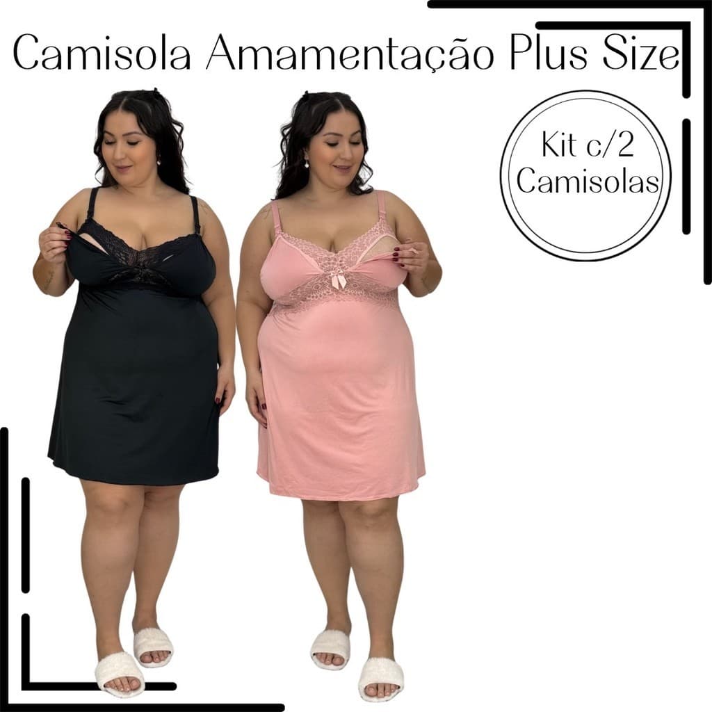 Kit 2 Camisolas Plus Size 48 50 52 Cristina
