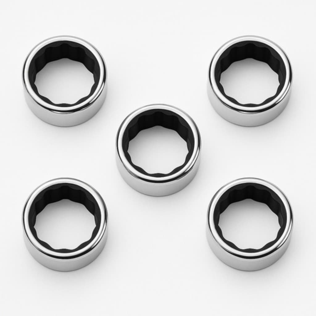 Kit C/ 5 Anel Salva Gotas Garrafa De Vinho Metal Feltro