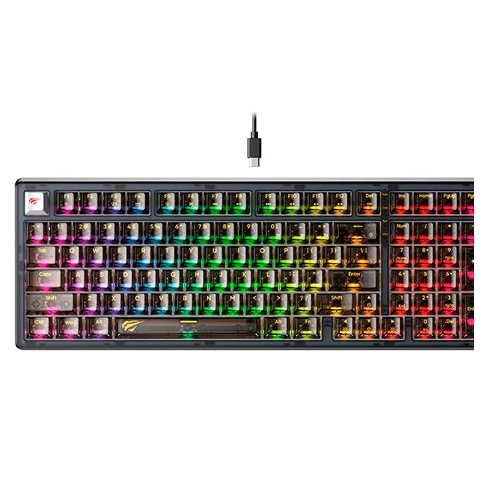 TECLADO ALFANUMERICO DE ATE 114 TECLAS - PRETO - HAVIT - KB875L-RU