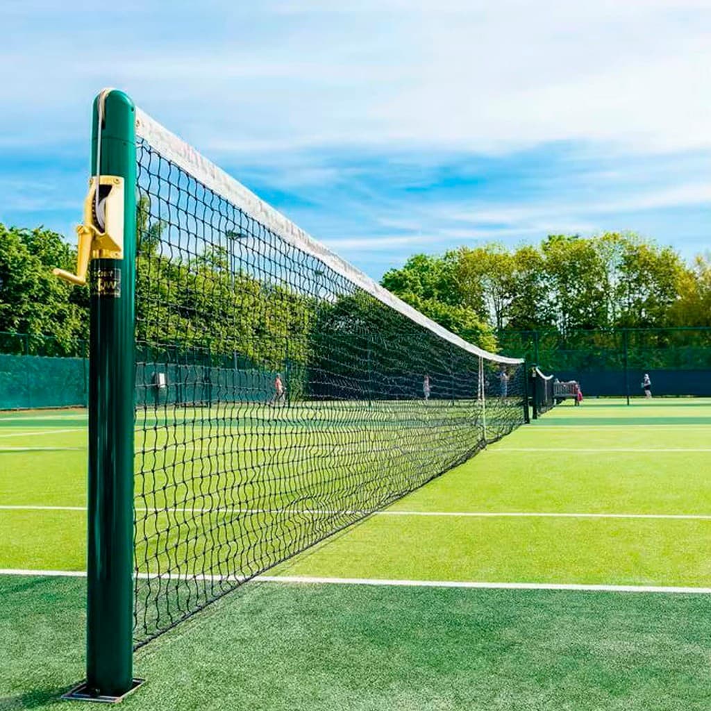 Rede de Tenis Oficial Faixa PVC Fio 4mm Anti-UV + Cabo de Aço12,8m x 1,08m