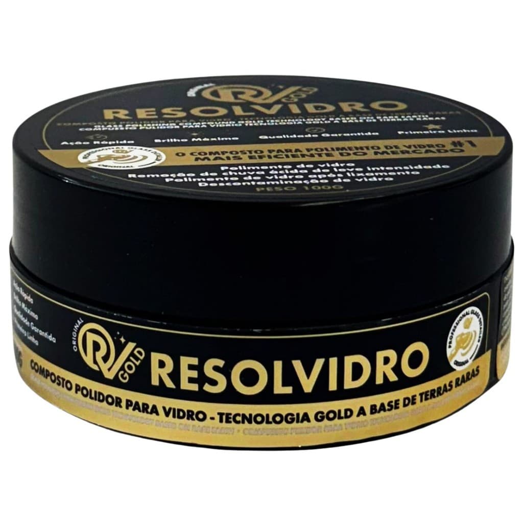 Composto Polidor Para Vidro Resolvidro Gold Em Pó 100G