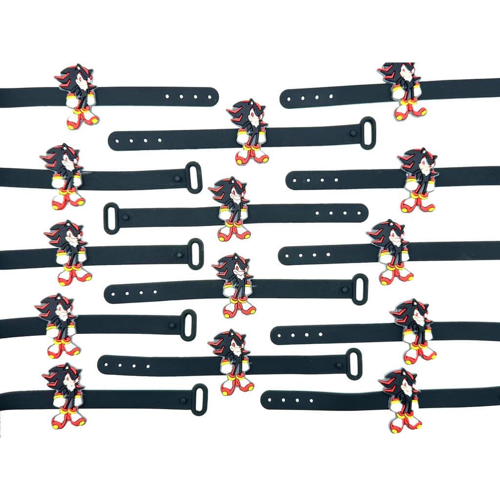 Pulseira Shadow Sonic Preto 10un Lembrancinha Tema Festa