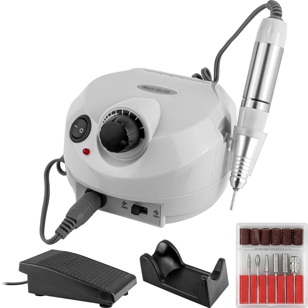Lixadeira Pedal Lixa Eletrica Motor Porquinho Branca ou Rosa Unha Elétrica  Profissional Bivolt  Nail Drill Manicure