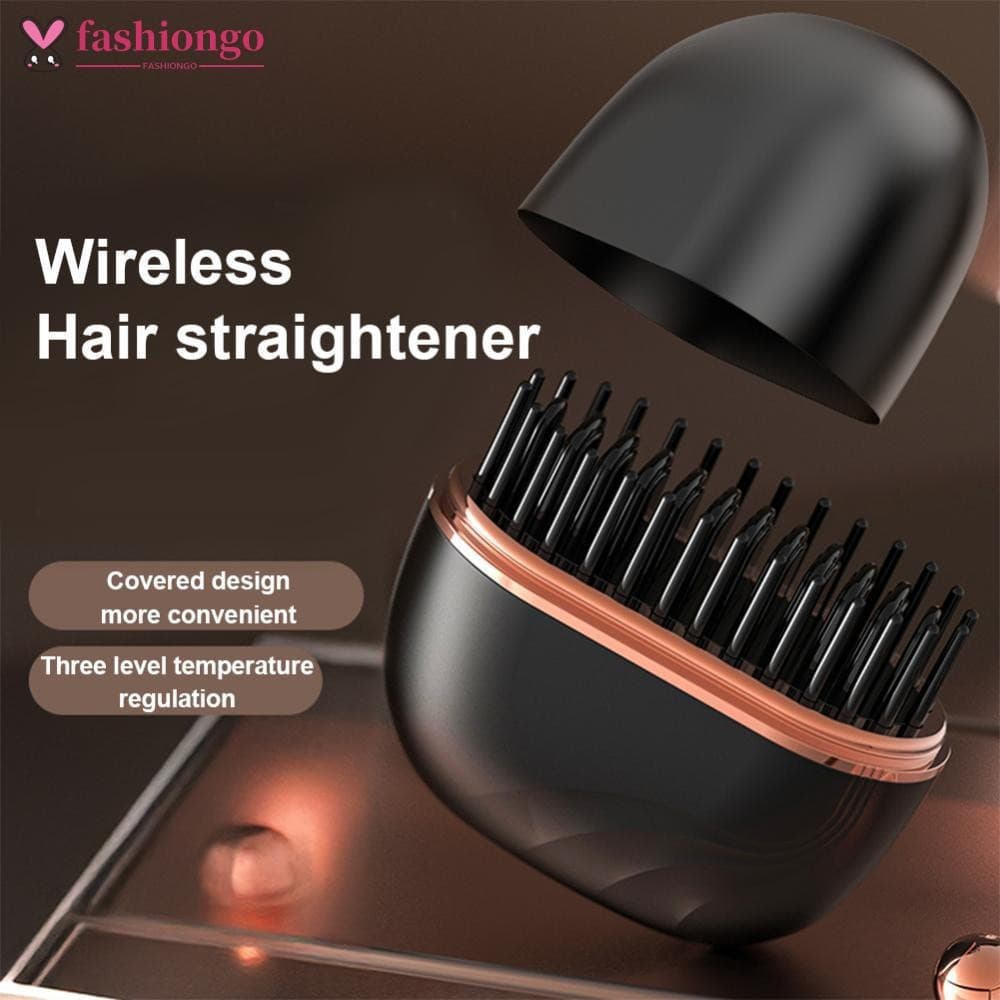 【READY STOCK】Mini Portátil Sem Fio Pente De Cabelo Reto Recarregável Temperatura Ajustável Alisador De Dupla Finalidade