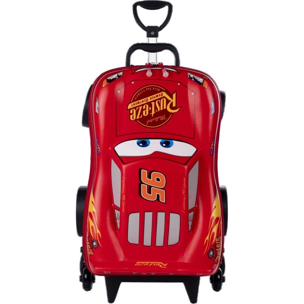 Mala Infantil Cars McQueen 3D com Rodinhas - Vermelha