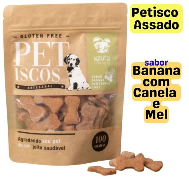 Petisco Natural Assado Banana, Canela e Mel