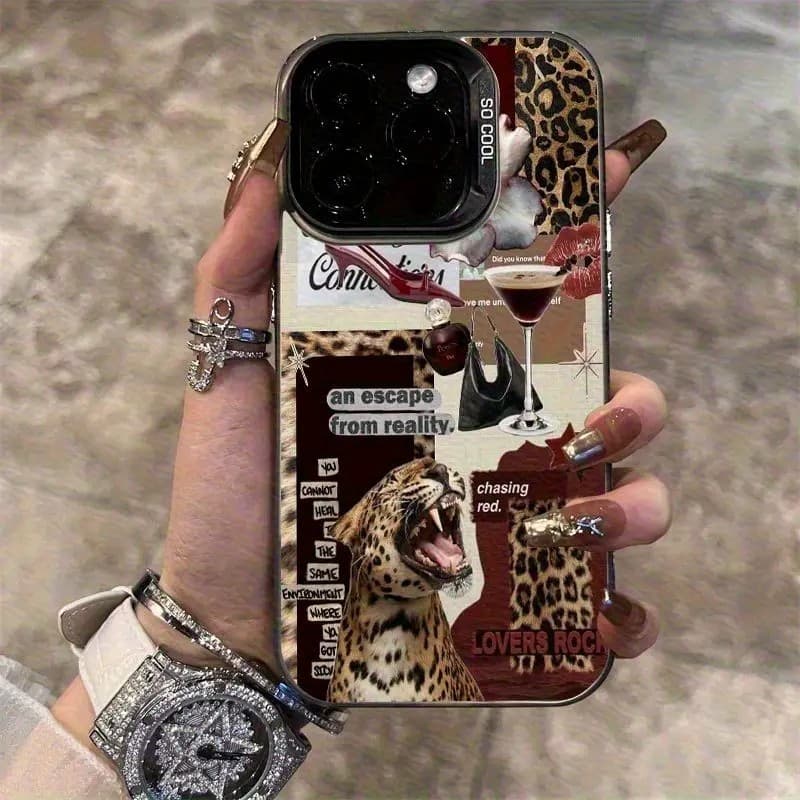 Capinha Redmi poco x7 x6 F6 x5 pro 12 13 14 note 14 13 9 12 pro 4G/5G Leopardo Chita Selvagem acrílico Anti-impacto