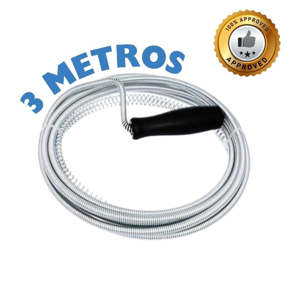 Desentupidor Manual Tufão 3M de Tubulação Vaso Sanitário Pia Ralo Calha