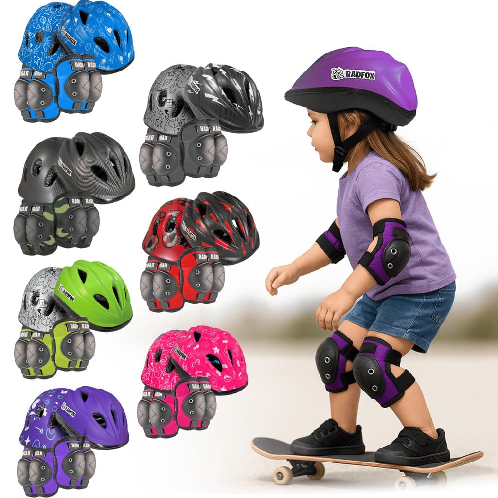 Kit De Proteção Para Patins Bicicleta Infantil Com Capacete