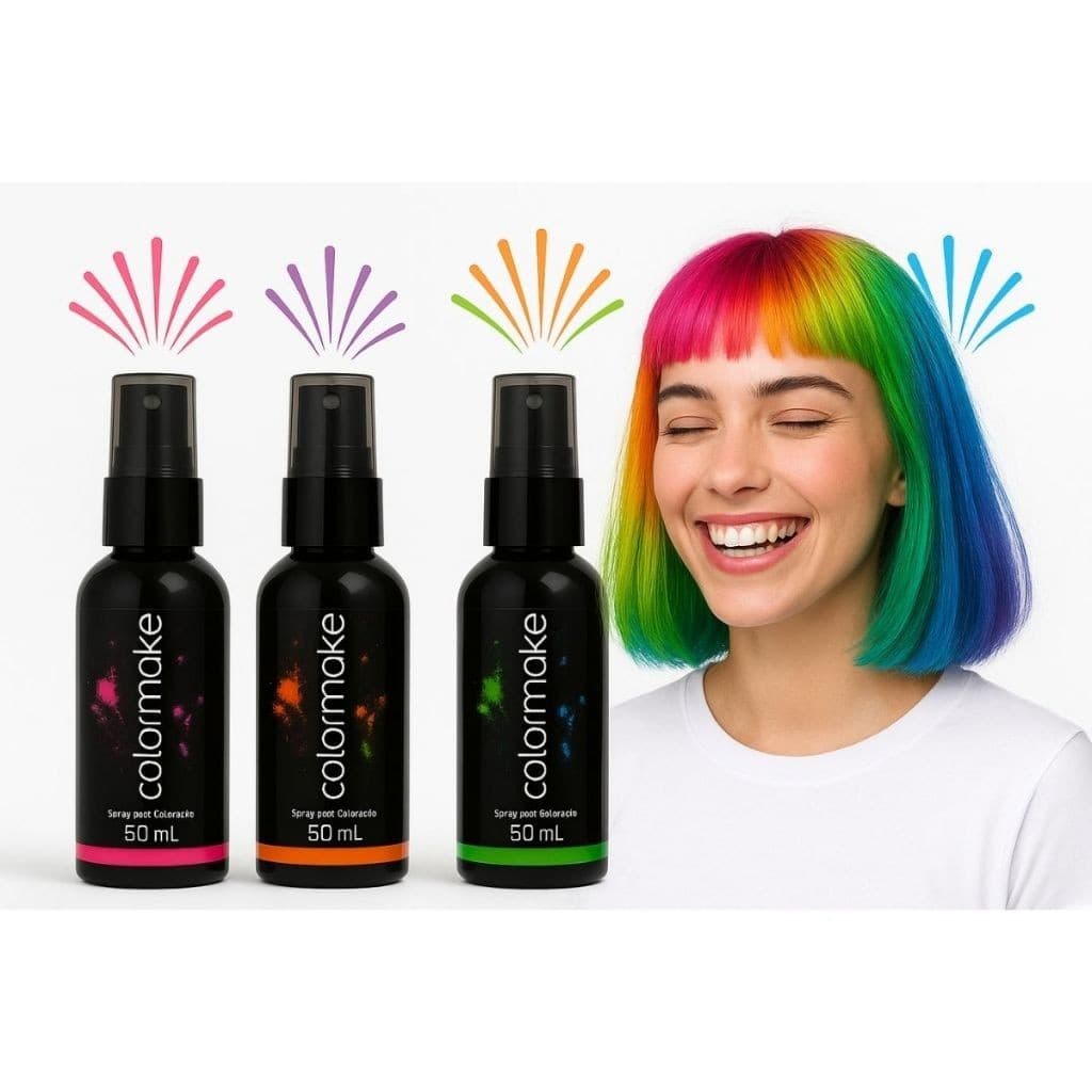 Tinta Spray Neon Para Cabelo ColorMake Colorida Infantil Adulto 50ml