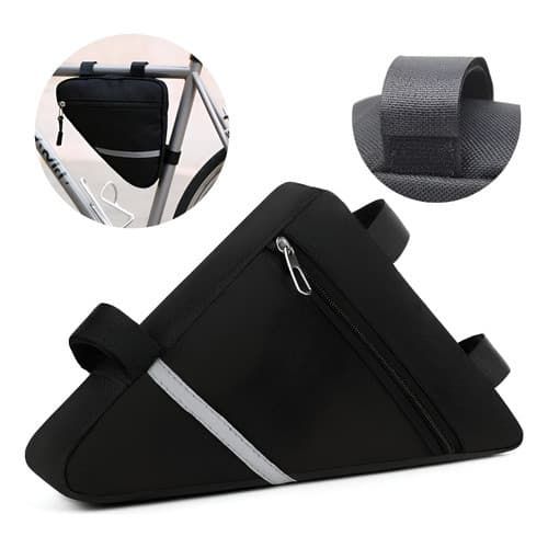 Bolsa Quadro Triangular Bike Impermeável, Perfeito para Ciclismo, Refletiva, Preto, Case Bag