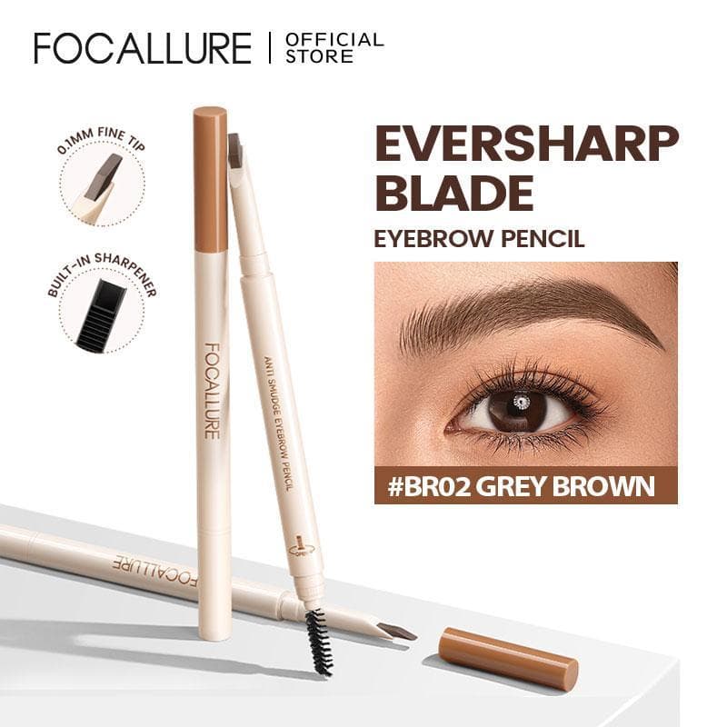 Lápis de Sobrancelha FOCALLURE EverSharp Blade à prova d'água, resistente a manchas, altamente pigmentado, resistente a