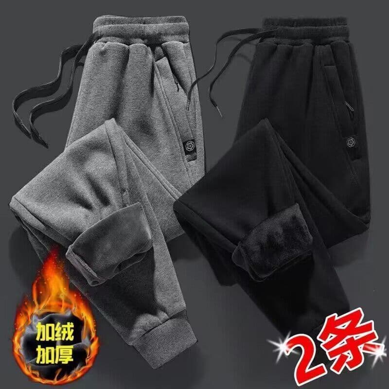 Calças masculinas outono inverno mais veludo grosso calças casuais soltas All-Match na moda tamanho grande correndo calç