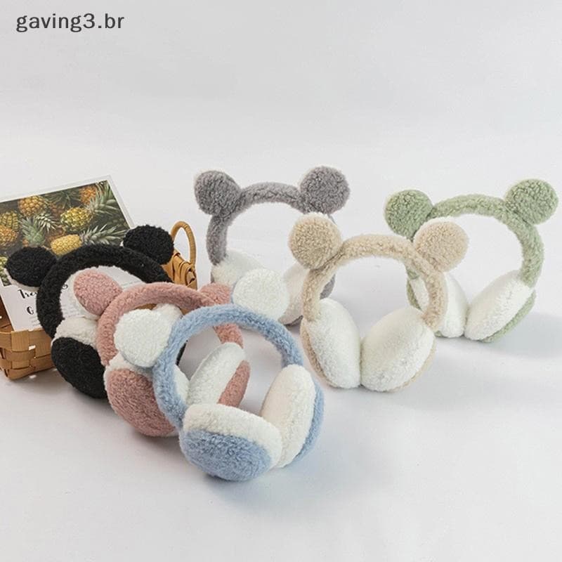 [GAVBR] Protetores De Orelha De Pelúcia Com Orelhas De Urso Fofas Para Crianças , Animais De Desenho Animado , Aquecedor