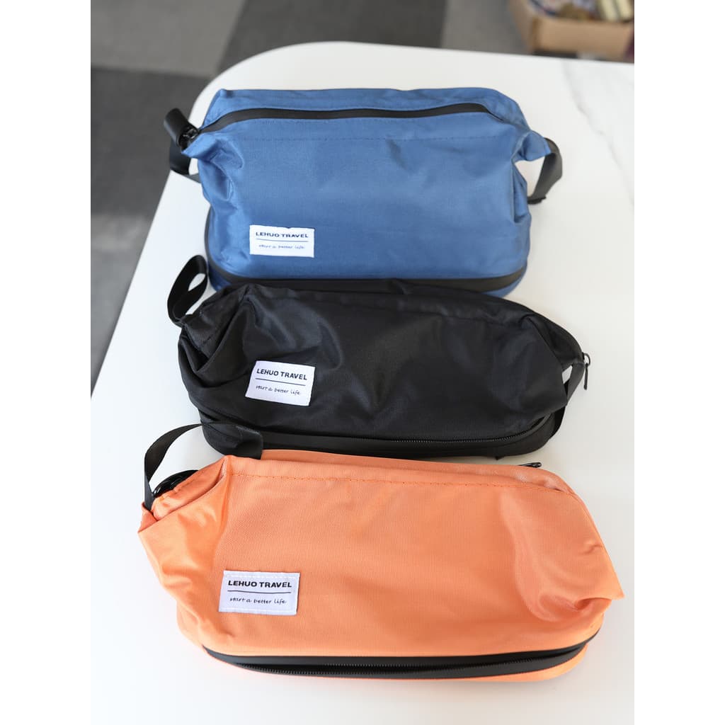 A viagem de negócios tem que ser preparada!Bolsa de higiene pessoal com separação seca e úmida, conjunto de viagem portá