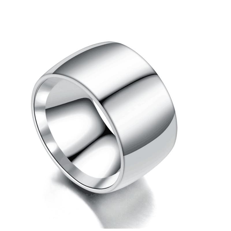 Anel Masculino Elegante de Aço Titânio, Anel Liso de Aço Inoxidável, Joia Mais Vendida